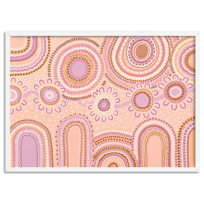 Journey in Pastels  - Art Print by Leah Cummins, Poster, Stretched Canvas, or Framed Wall Art Print, shown in a white frame