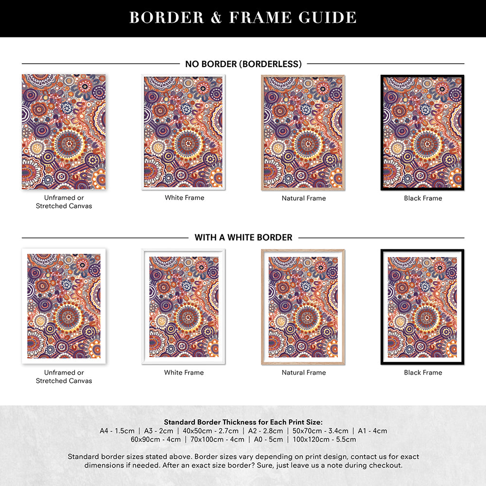 Spirit of the Land - Art Print by Leah Cummins, Poster, Stretched Canvas or Framed Wall Art, Showing White , Black, Natural Frame Colours, No Frame (Unframed) or Stretched Canvas, and With or Without White Borders