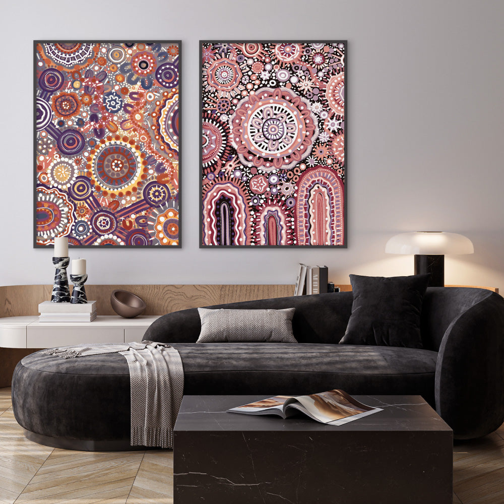 Spirit of the Land - Art Print by Leah Cummins, Poster, Stretched Canvas or Framed Wall Art, shown framed in a home interior space