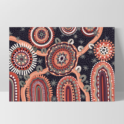 Spirit of the Land at Night - Art Print by Leah Cummins, Poster, Stretched Canvas, or Framed Wall Art Print, shown as a stretched canvas or poster without a frame