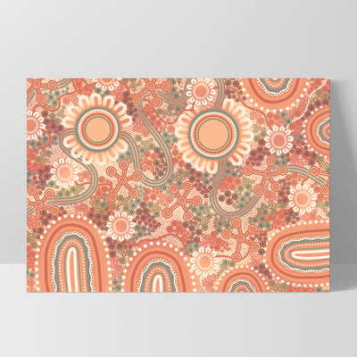 Blooming Edition 1 Orange - Art Print by Leah Cummins, Poster, Stretched Canvas, or Framed Wall Art Print, shown as a stretched canvas or poster without a frame