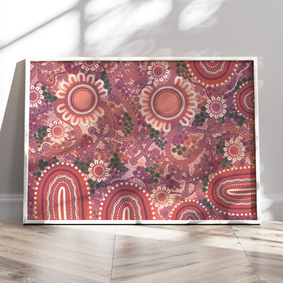 Blooming Edition 1 Pink - Art Print by Leah Cummins, Poster, Stretched Canvas or Framed Wall Art Prints, shown framed in a room