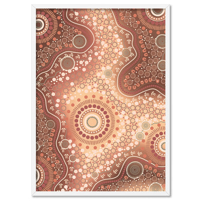 Blooming Edition 2 Brown - Art Print by Leah Cummins, Poster, Stretched Canvas, or Framed Wall Art Print, shown in a white frame