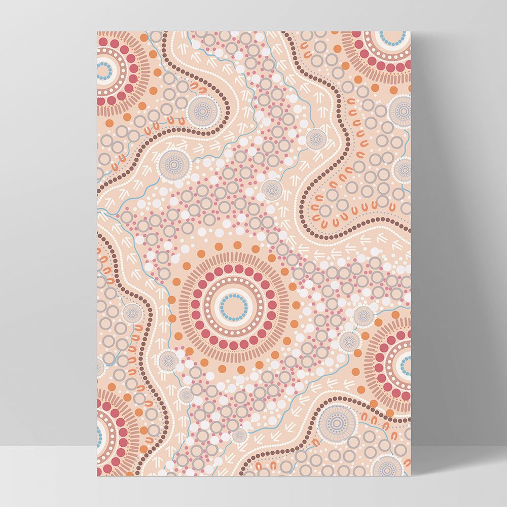 Blooming Edition 2 Neutral - Art Print by Leah Cummins, Poster, Stretched Canvas, or Framed Wall Art Print, shown as a stretched canvas or poster without a frame