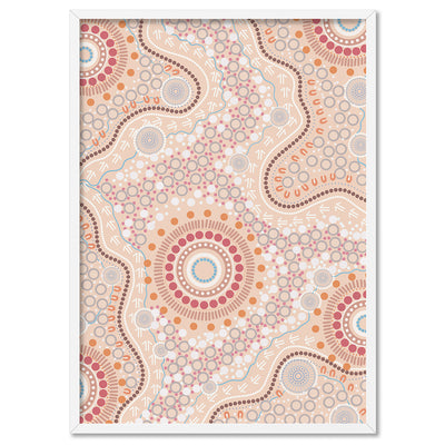 Blooming Edition 2 Neutral - Art Print by Leah Cummins, Poster, Stretched Canvas, or Framed Wall Art Print, shown in a white frame