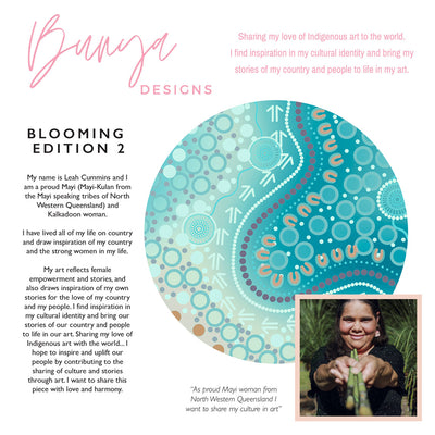 Blooming Edition 2 Blue - Art Print by Leah Cummins, Poster, Stretched Canvas or Framed Wall Art, Close up View of Print Resolution