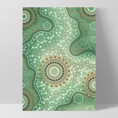 Blooming Edition 2 Green - Art Print by Leah Cummins, Poster, Stretched Canvas, or Framed Wall Art Print, shown as a stretched canvas or poster without a frame