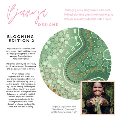 Blooming Edition 2 Green - Art Print by Leah Cummins, Poster, Stretched Canvas or Framed Wall Art, Close up View of Print Resolution