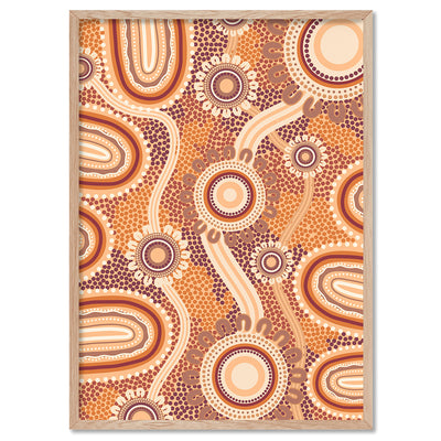 Blooming Land Edition 1 Brown - Art Print by Leah Cummins, Poster, Stretched Canvas, or Framed Wall Art Print, shown in a natural timber frame