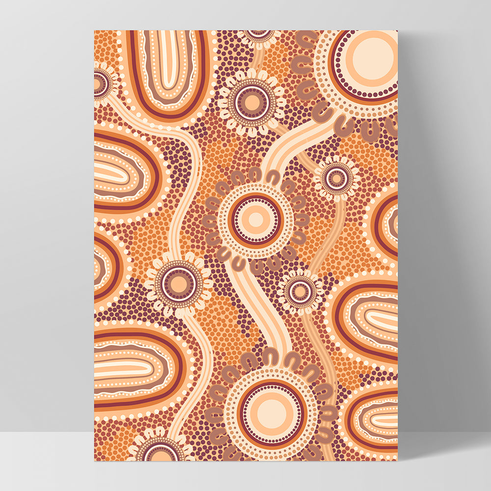 Blooming Land Edition 1 Brown - Art Print by Leah Cummins, Poster, Stretched Canvas, or Framed Wall Art Print, shown as a stretched canvas or poster without a frame