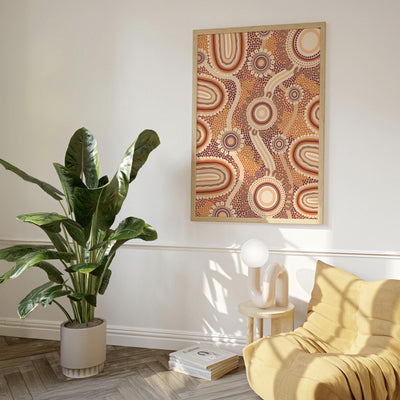 Blooming Land Edition 1 Brown - Art Print by Leah Cummins, Poster, Stretched Canvas or Framed Wall Art Prints, shown framed in a room