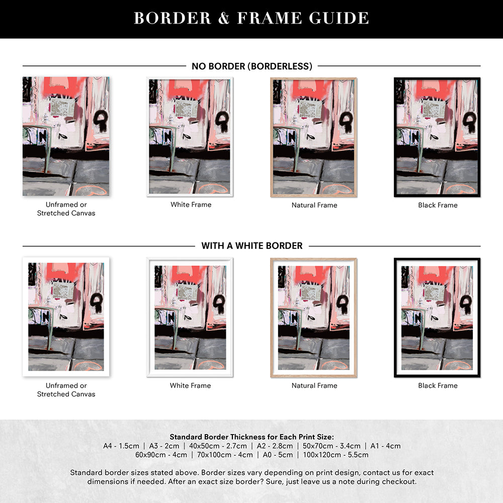 47th Ave NYC - Art Print by Nicole Schafter, Poster, Stretched Canvas or Framed Wall Art, Showing White , Black, Natural Frame Colours, No Frame (Unframed) or Stretched Canvas, and With or Without White Borders