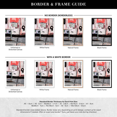 47th Ave NYC - Art Print by Nicole Schafter, Poster, Stretched Canvas or Framed Wall Art, Showing White , Black, Natural Frame Colours, No Frame (Unframed) or Stretched Canvas, and With or Without White Borders