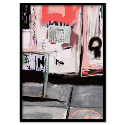 47th Ave NYC - Art Print by Nicole Schafter, Poster, Stretched Canvas, or Framed Wall Art Print, shown in a black frame