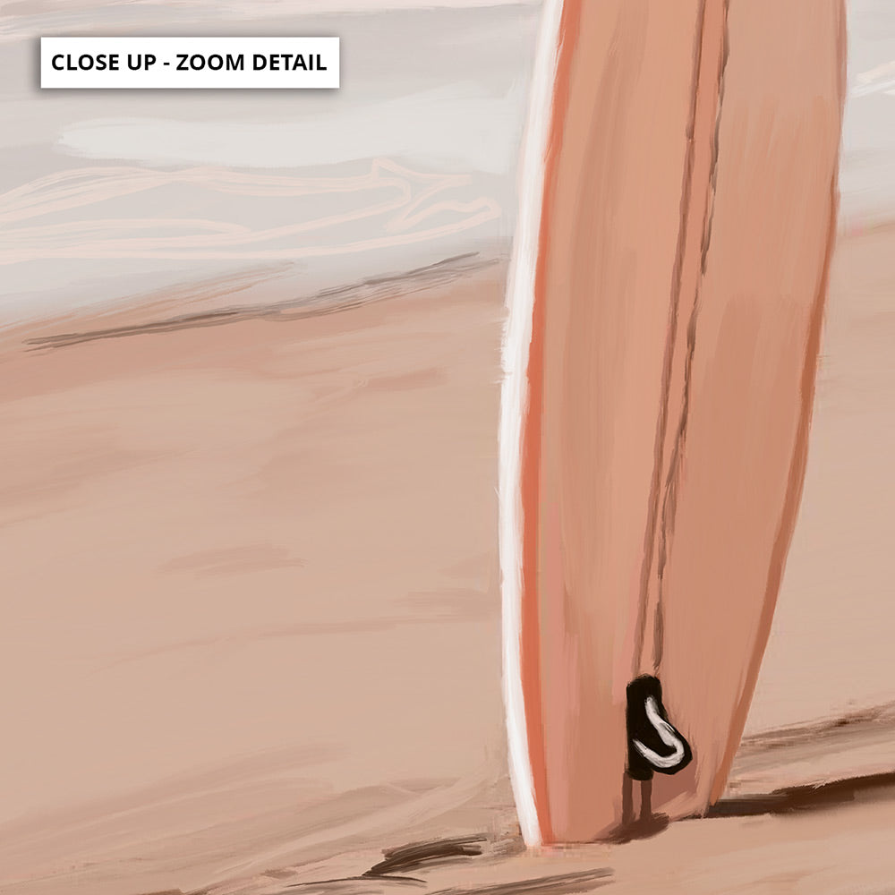 Just Surf - Art Print by Nicole Schafter, Poster, Stretched Canvas or Framed Wall Art, Close up View of Print Resolution