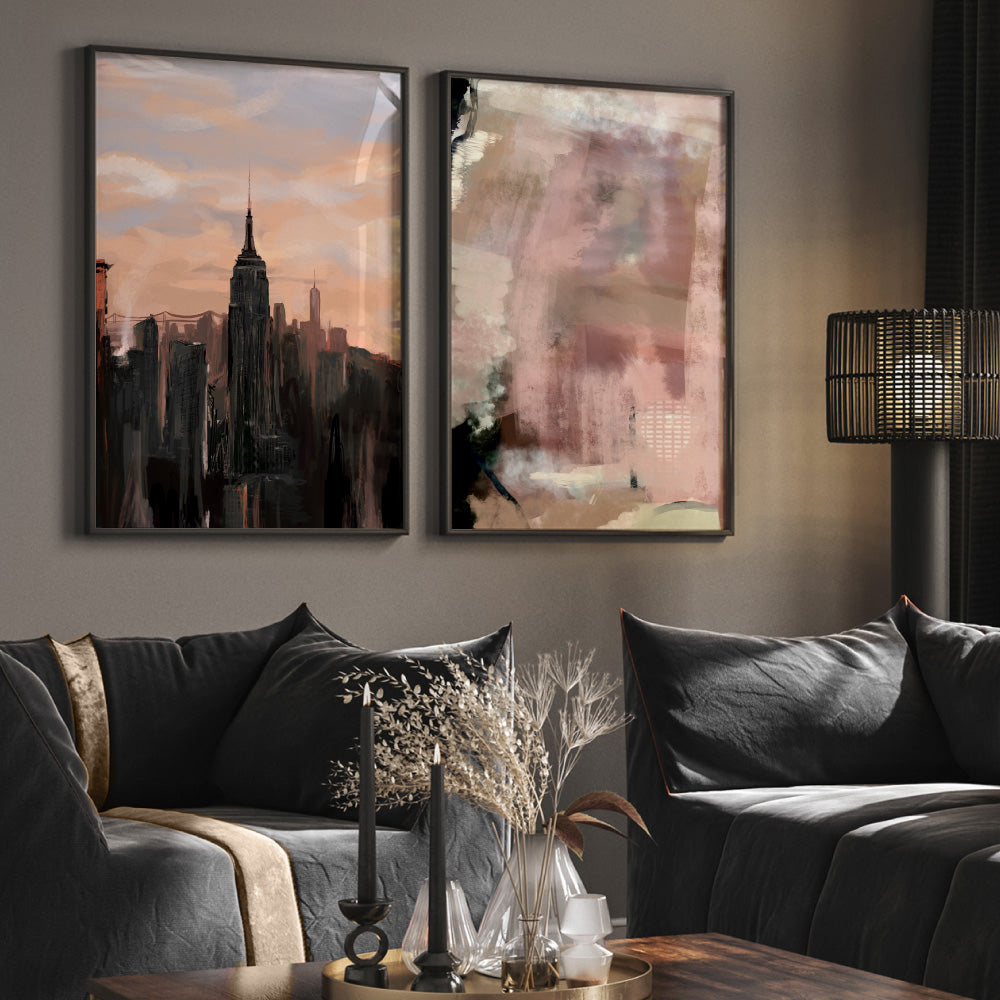 New York Vibe - Art Print by Nicole Schafter, Poster, Stretched Canvas or Framed Wall Art, shown framed in a home interior space