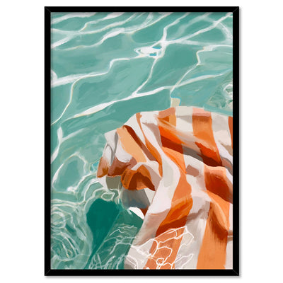 Pool Time - Art Print by Nicole Schafter, Poster, Stretched Canvas, or Framed Wall Art Print, shown in a black frame