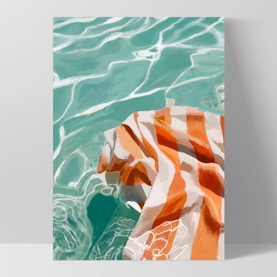 Pool Time - Art Print by Nicole Schafter, Poster, Stretched Canvas, or Framed Wall Art Print, shown as a stretched canvas or poster without a frame