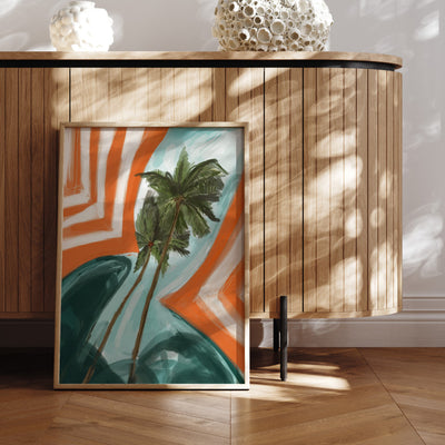 Run to Paradise - Art Print by Nicole Schafter, Poster, Stretched Canvas or Framed Wall Art Prints, shown framed in a room