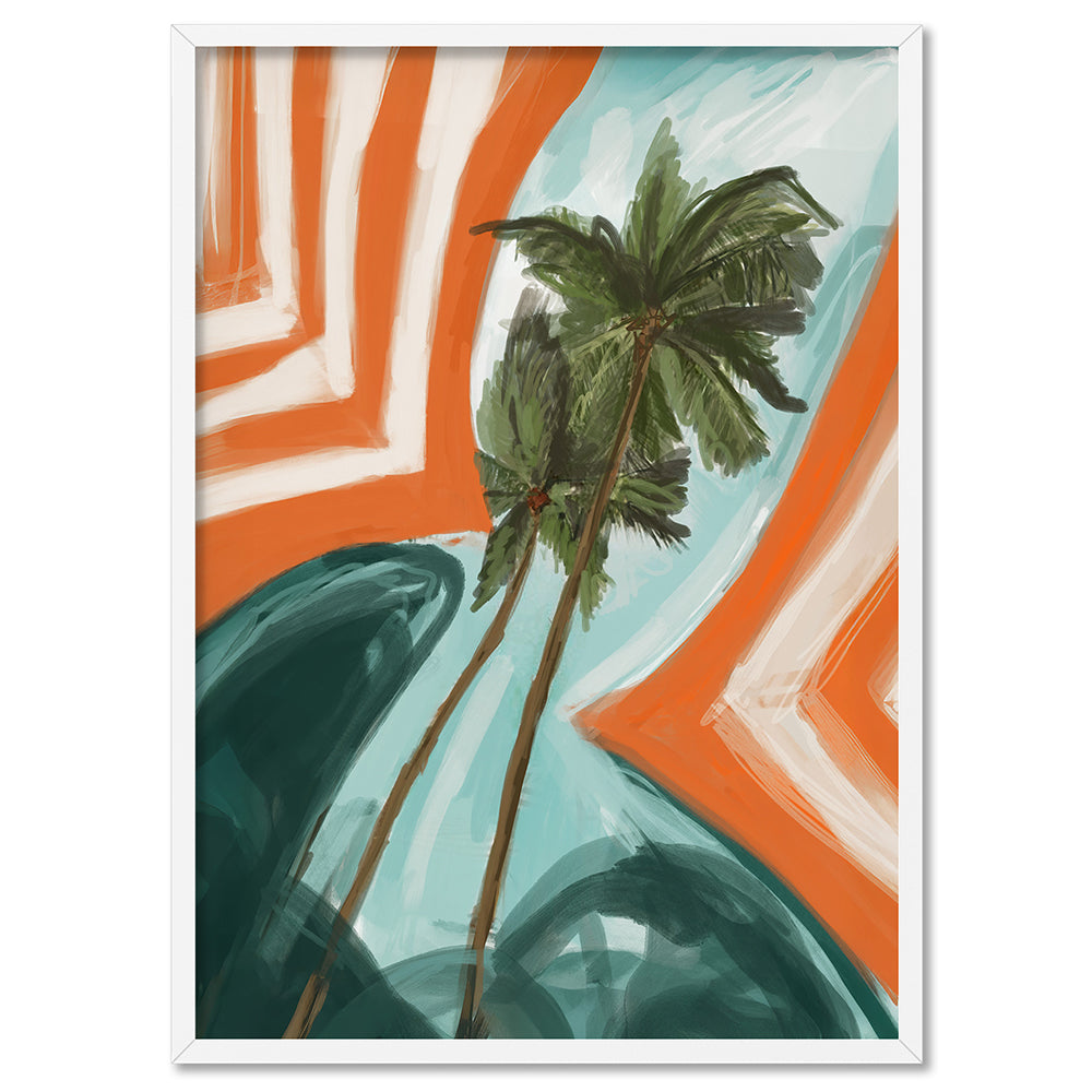 Run to Paradise - Art Print by Nicole Schafter, Poster, Stretched Canvas, or Framed Wall Art Print, shown in a white frame