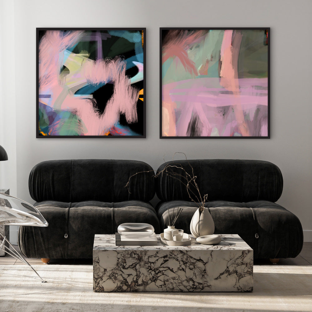 Self Sooth - Square Art Print by Nicole Schafter, Poster, Stretched Canvas or Framed Wall Art, shown framed in a home interior space