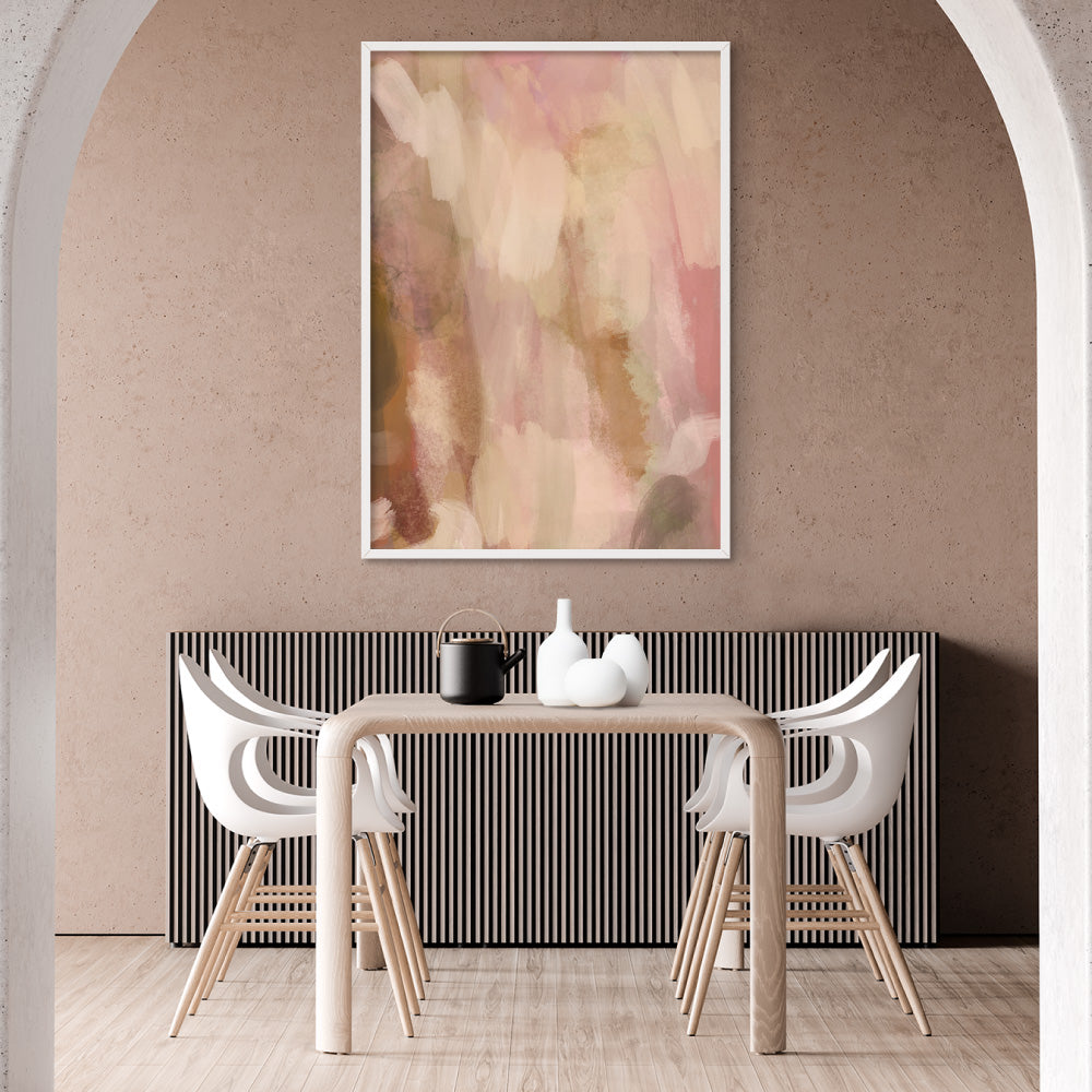 Sand and Rose I - Art Print by Nicole Schafter, Poster, Stretched Canvas or Framed Wall Art Prints, shown framed in a room