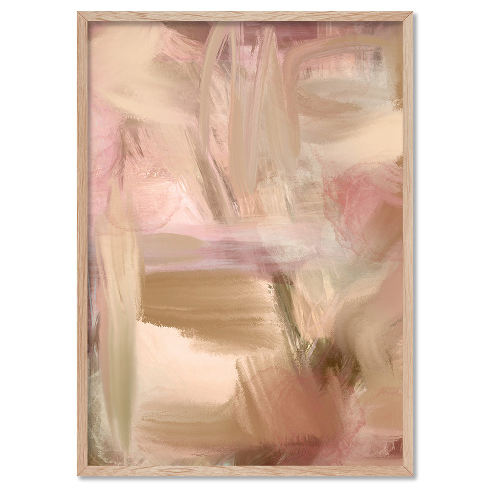 Sand and Rose II - Art Print by Nicole Schafter, Poster, Stretched Canvas, or Framed Wall Art Print, shown in a natural timber frame