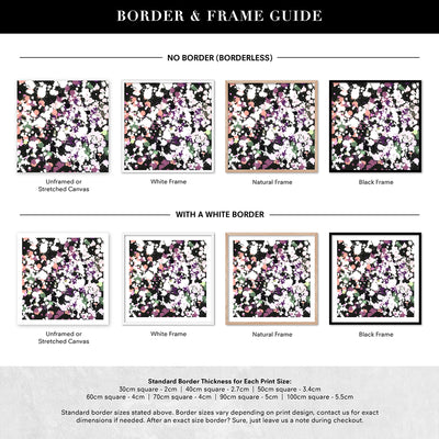 Scatterdance I - Square Art Print by Nicole Schafter, Poster, Stretched Canvas or Framed Wall Art, Showing White , Black, Natural Frame Colours, No Frame (Unframed) or Stretched Canvas, and With or Without White Borders