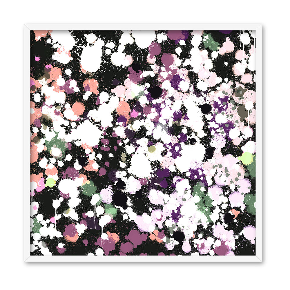 Scatterdance I - Square Art Print by Nicole Schafter, Poster, Stretched Canvas, or Framed Wall Art Print, shown in a white frame