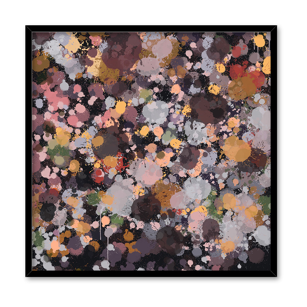 Scatterdance II - Square Art Print by Nicole Schafter, Poster, Stretched Canvas, or Framed Wall Art Print, shown in a black frame