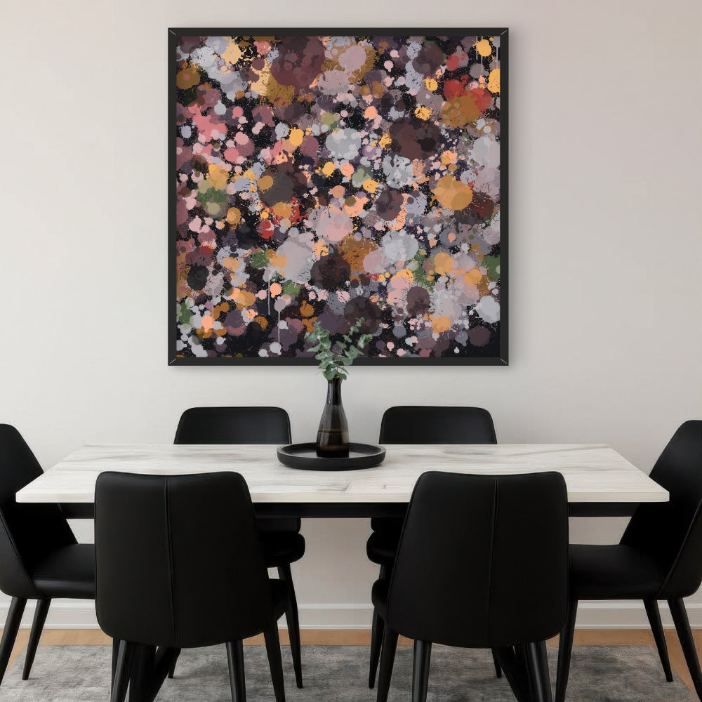 Scatterdance II - Square Art Print by Nicole Schafter, Poster, Stretched Canvas or Framed Wall Art Prints, shown framed in a room