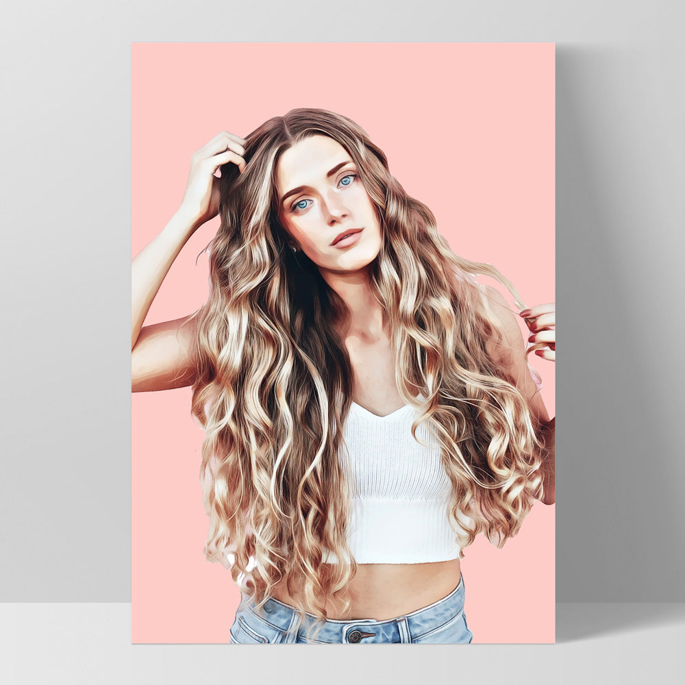 Custom Self Portrait | Painting - Art Print, Poster, Stretched Canvas, or Framed Wall Art Print, shown as a stretched canvas or poster without a frame