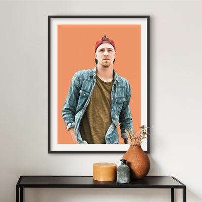 Custom Self Portrait | Painting - Art Print, Poster, Stretched Canvas or Framed Wall Art Prints, shown framed in a room