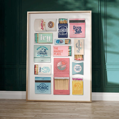 Custom Matchbox Art | Your Details - Art Print, Poster, Stretched Canvas or Framed Wall Art Prints, shown framed in a room