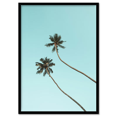 Twim Palms - Art Print, Poster, Stretched Canvas, or Framed Wall Art Print, shown in a black frame