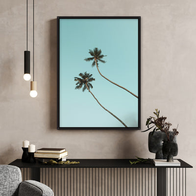 Twim Palms - Art Print, Poster, Stretched Canvas or Framed Wall Art Prints, shown framed in a room