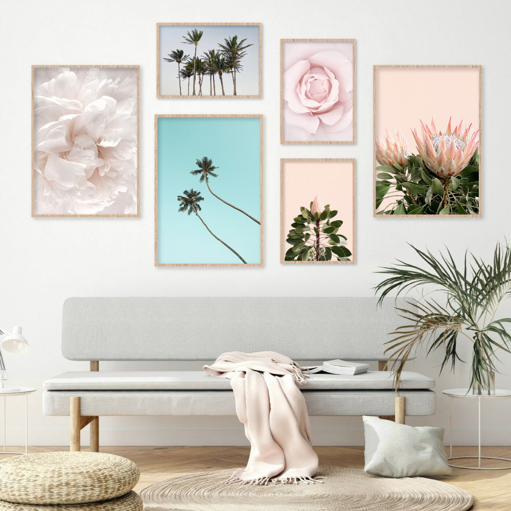 Twim Palms - Art Print, Poster, Stretched Canvas or Framed Wall Art, shown framed in a home interior space
