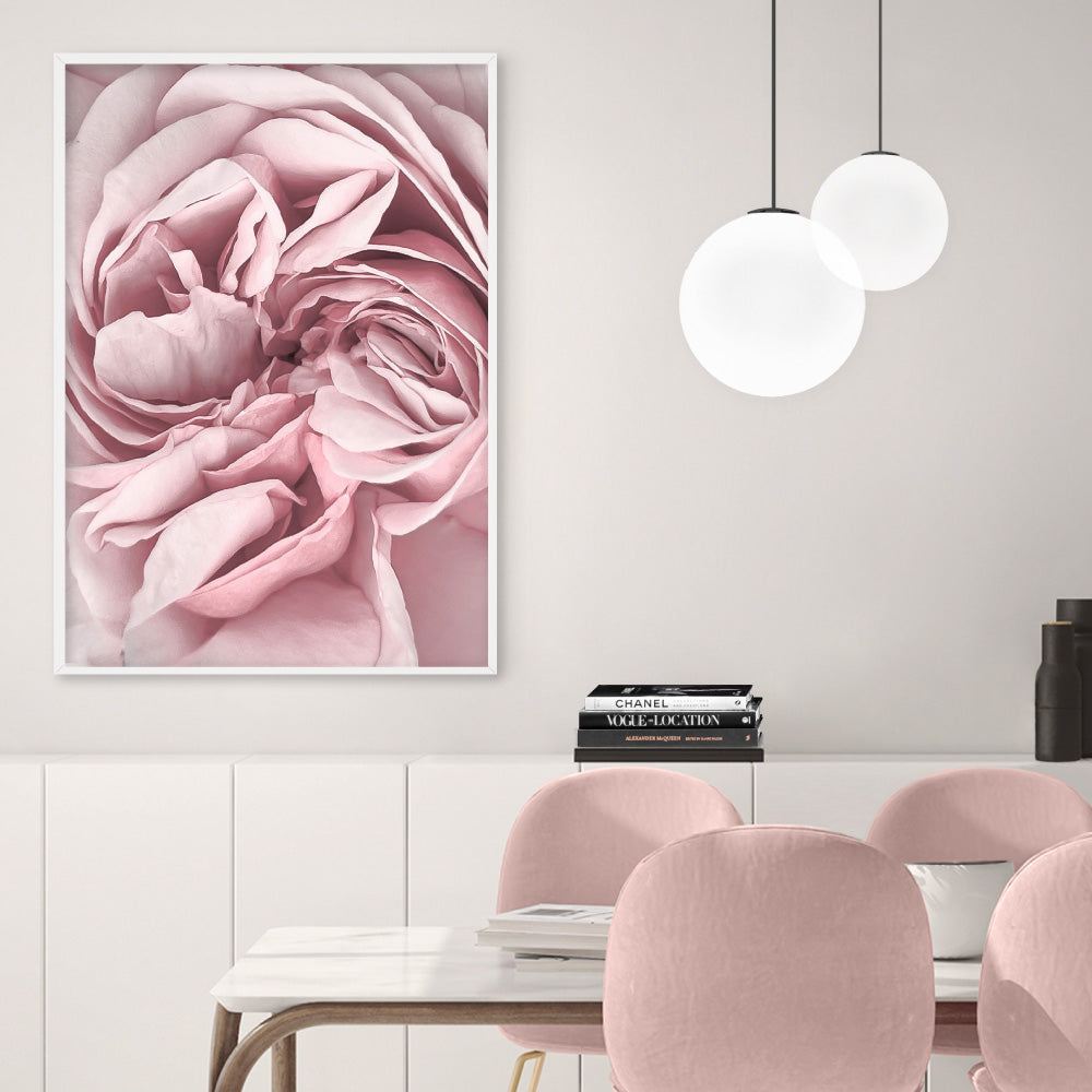 Peony Dance II - Art Print, Poster, Stretched Canvas or Framed Wall Art Prints, shown framed in a room