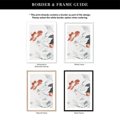Oriental Paper Flowers Linen I - Art Print, Poster, Stretched Canvas or Framed Wall Art, Showing White , Black, Natural Frame Colours, No Frame (Unframed) or Stretched Canvas, and With or Without White Borders