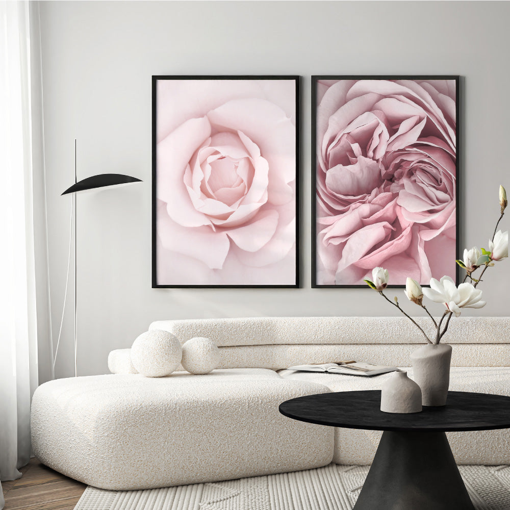 Rose Dance I - Art Print, Poster, Stretched Canvas or Framed Wall Art, shown framed in a home interior space