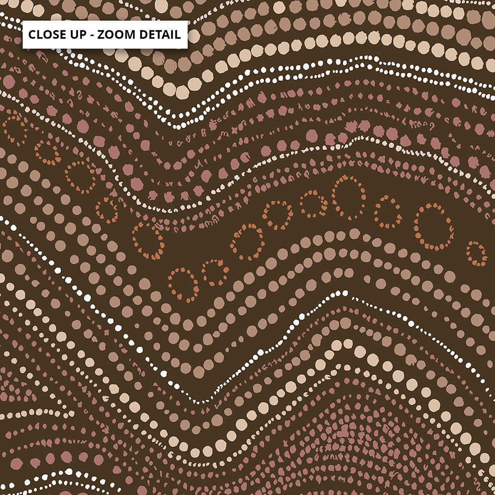 Bayi Wallan Heavy Rain Brown - Square Art Print by Renee Molineaux, Poster, Stretched Canvas or Framed Wall Art, Close up View of Print Resolution