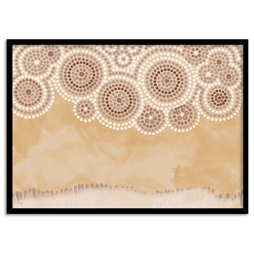 Ochre Sandstone Country - Art Print by Renee Molineaux, Poster, Stretched Canvas, or Framed Wall Art Print, shown in a black frame