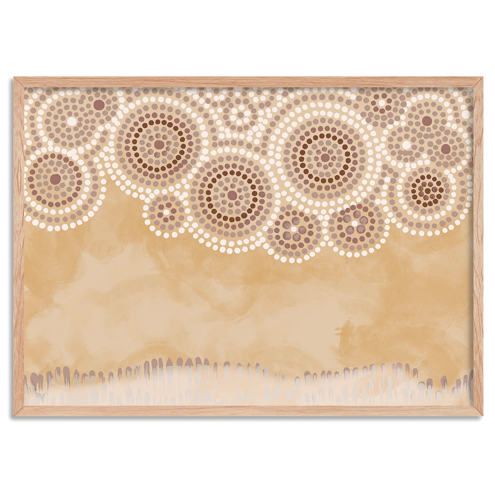 Ochre Sandstone Country - Art Print by Renee Molineaux, Poster, Stretched Canvas, or Framed Wall Art Print, shown in a natural timber frame