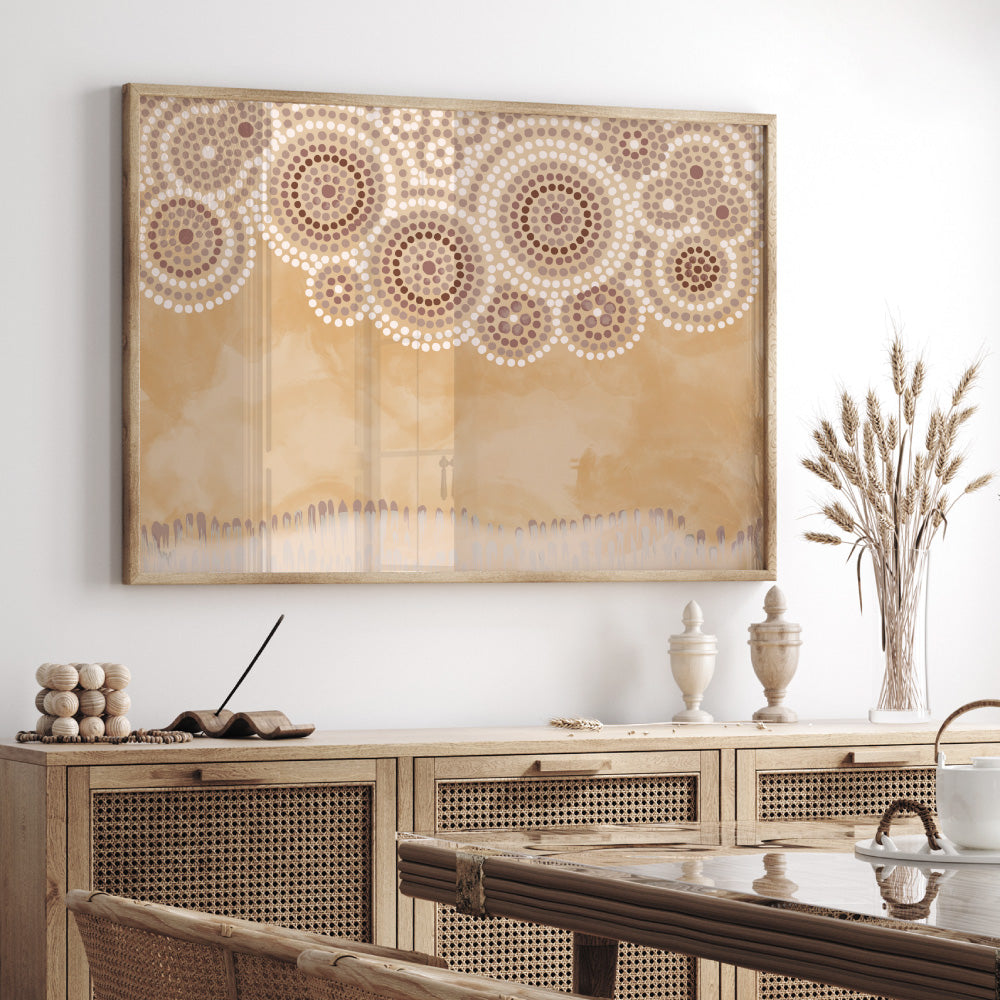 Ochre Sandstone Country - Art Print by Renee Molineaux, Poster, Stretched Canvas or Framed Wall Art Prints, shown framed in a room