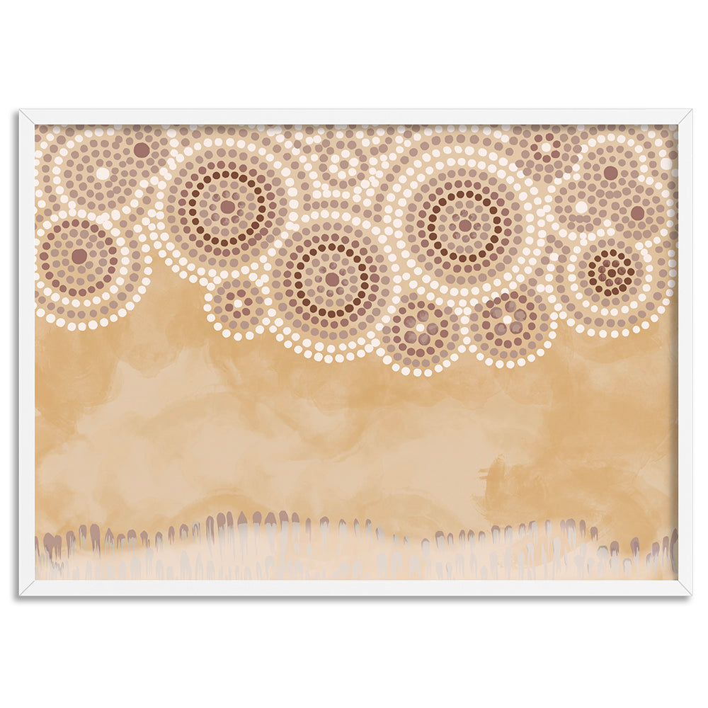 Ochre Sandstone Country - Art Print by Renee Molineaux, Poster, Stretched Canvas, or Framed Wall Art Print, shown in a white frame