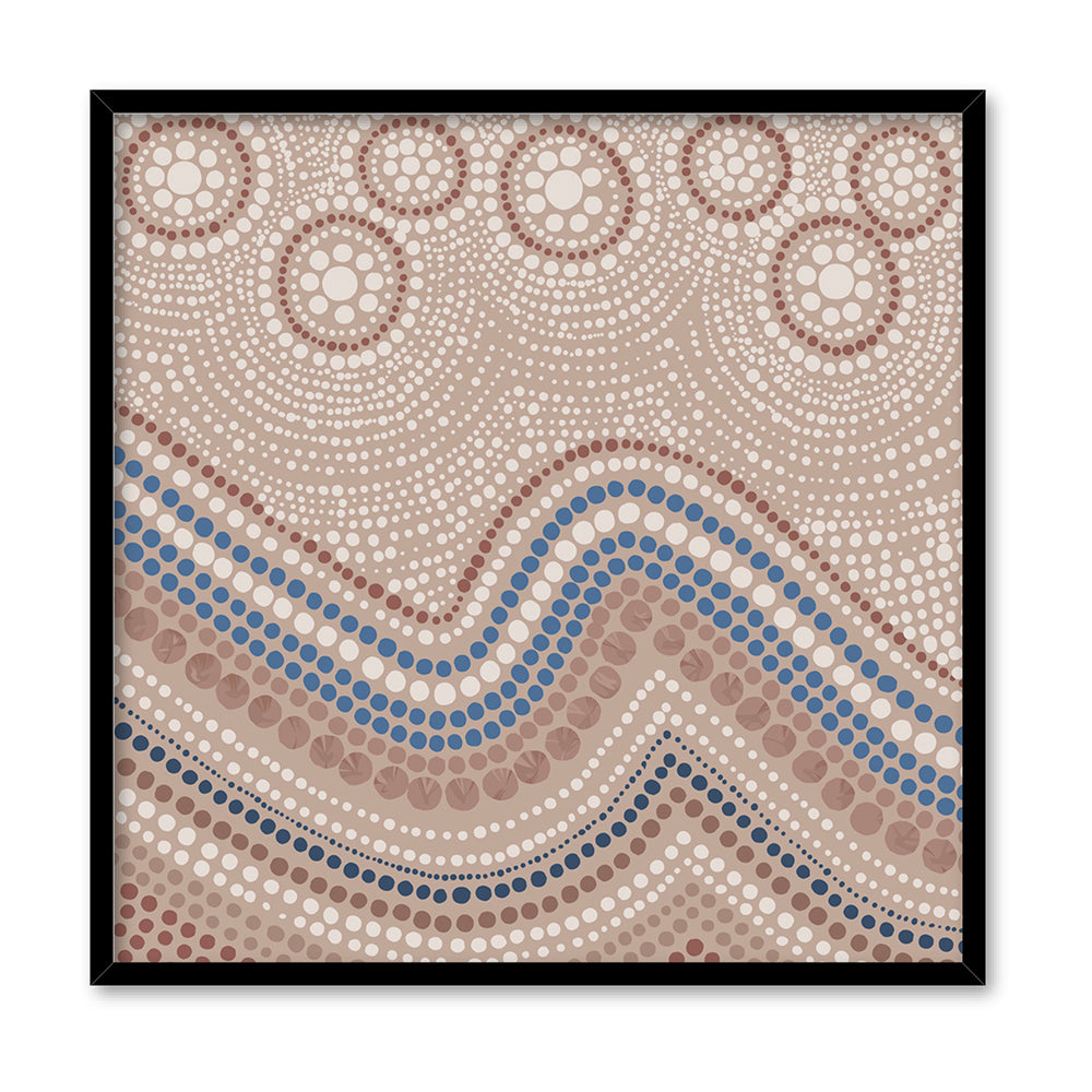 Saltwater Sky - Square Art Print by Renee Molineaux, Poster, Stretched Canvas, or Framed Wall Art Print, shown in a black frame