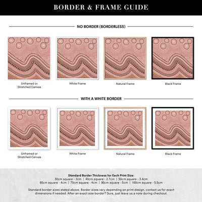 Saltwater Sky Pink - Square Art Print by Renee Molineaux, Poster, Stretched Canvas or Framed Wall Art, Showing White , Black, Natural Frame Colours, No Frame (Unframed) or Stretched Canvas, and With or Without White Borders