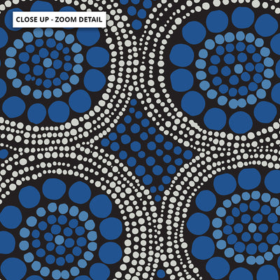 Wallan Rain Blue - Square Art Print by Renee Molineaux, Poster, Stretched Canvas or Framed Wall Art, Close up View of Print Resolution