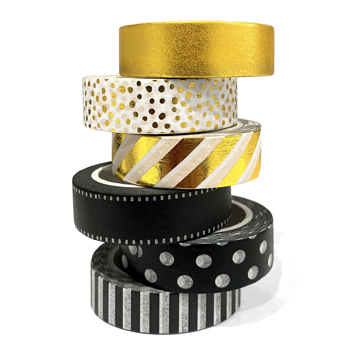 Washi Tape 6 pack | Black & Gold