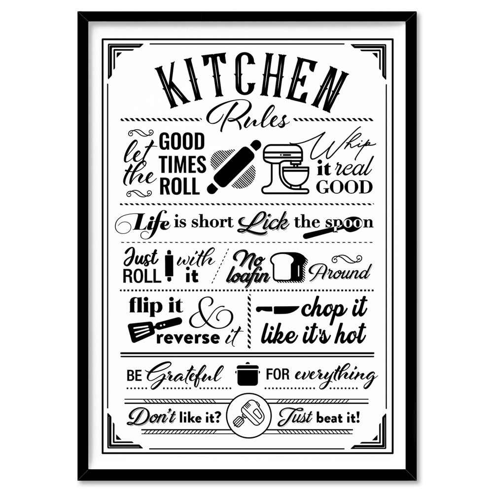 Kitchen Etiquette Quotes Canvas Schilderij My Kitchen, My Rules